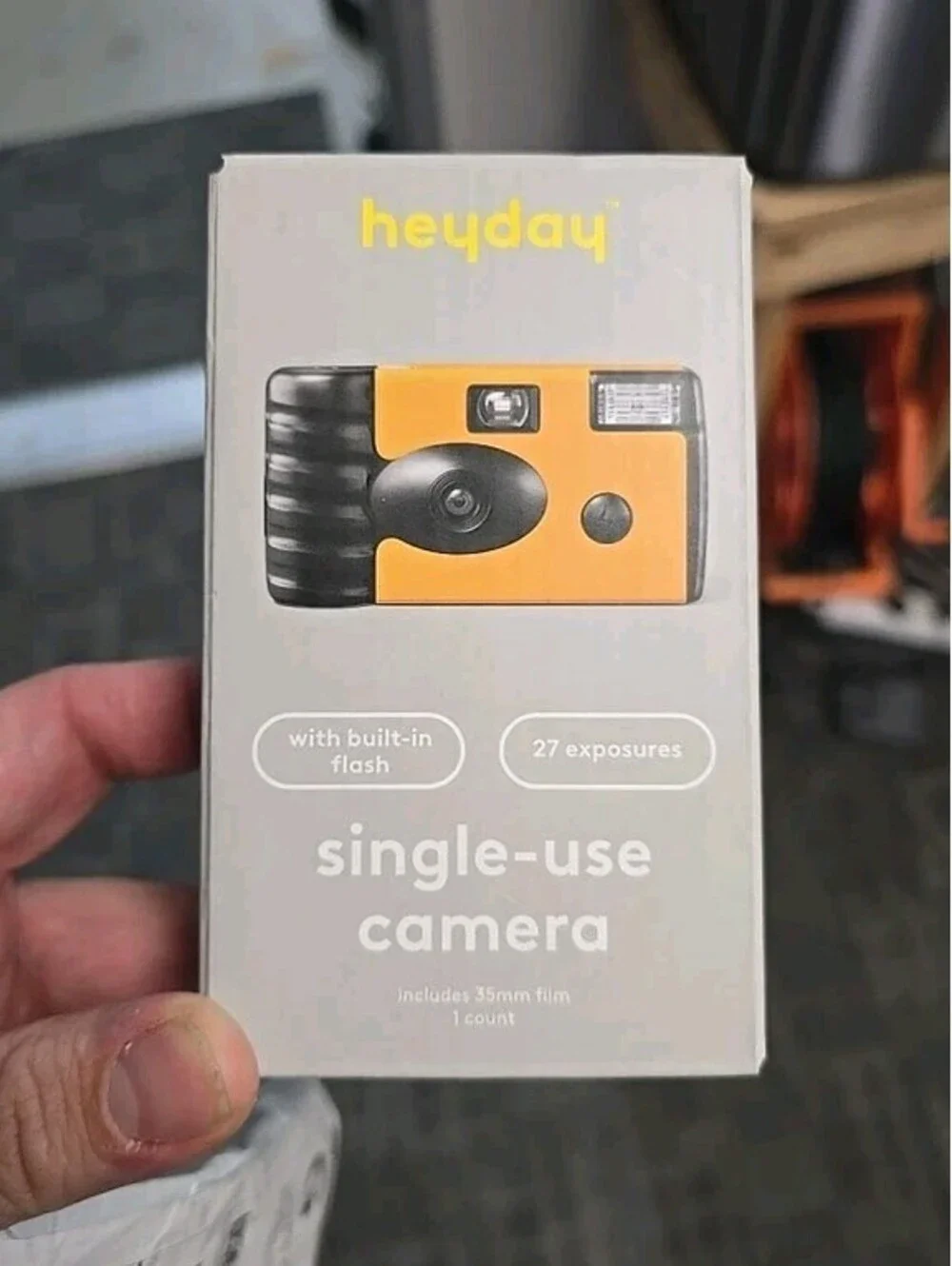 Heyday Single-Use 35mm Film Camera Yellow Built-In Flash 27 Exposures New